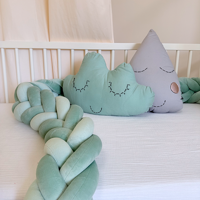 Rembourrage de berceau à coussin long fait à la main sur mesure à 6 nœuds 