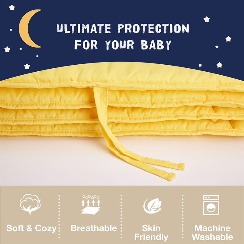 52x27 Inches Air Circulation Breathable 20mm Thick with Straps for Crib - Pure White, Grey, Navy, Pink, Yellow