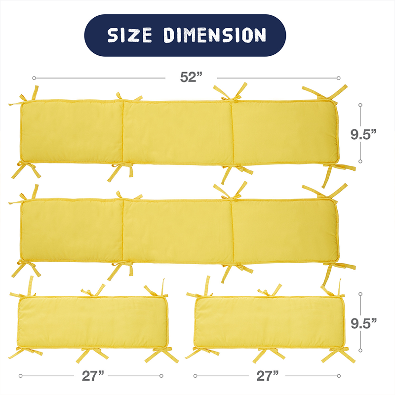 52x27 Inches Air Circulation Breathable 20mm Thick with Straps for Crib - Pure White, Grey, Navy, Pink, Yellow