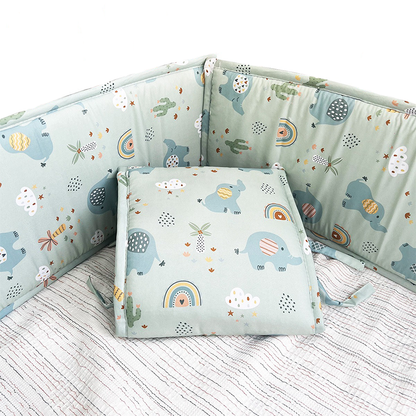 52x27 Inches Air Circulation Breathable 20mm Thick with Straps for Crib - Elephant