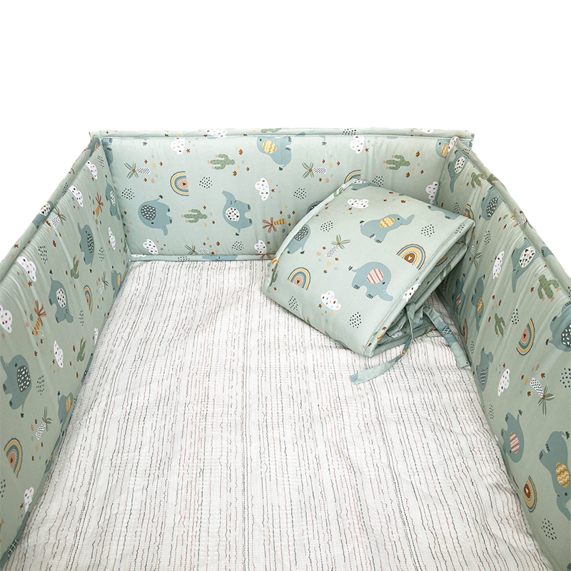 52x27 Inches Air Circulation Breathable 20mm Thick with Straps for Crib - Elephant