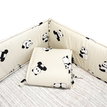 52x27 Inches Air Circulation Breathable 20mm Thick with Straps for Crib - Panda