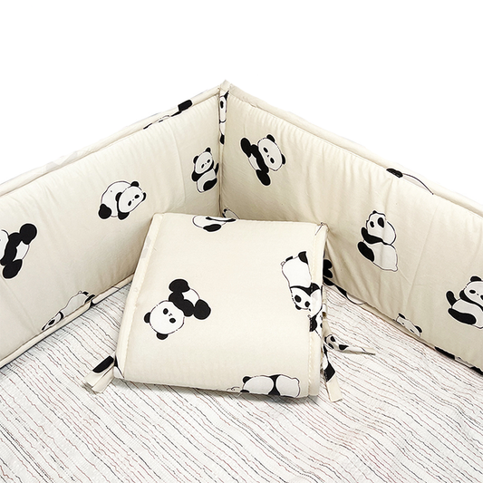 52x27 Inches Air Circulation Breathable 20mm Thick with Straps for Crib - Panda