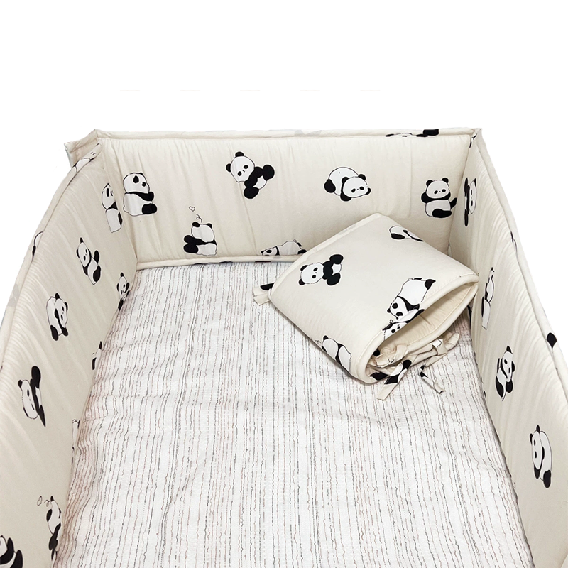 52x27 Inches Air Circulation Breathable 20mm Thick with Straps for Crib - Panda
