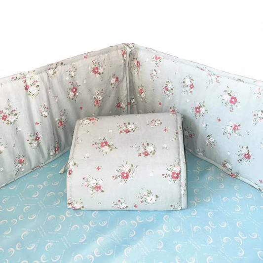 52x27 Inches Air Circulation Breathable 20mm Thick with Straps for Crib - Flowers