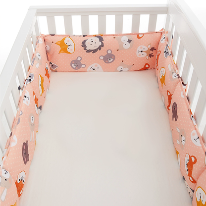 52x27 Inches Air Circulation Breathable 20mm Thick with Straps for Crib - Pink Polka Dot Zoo