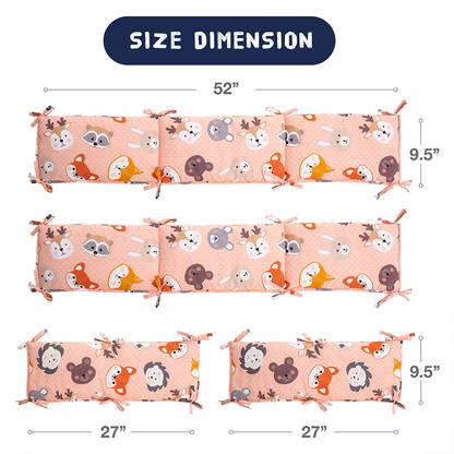 52x27 Inches Air Circulation Breathable 20mm Thick with Straps for Crib - Pink Polka Dot Zoo