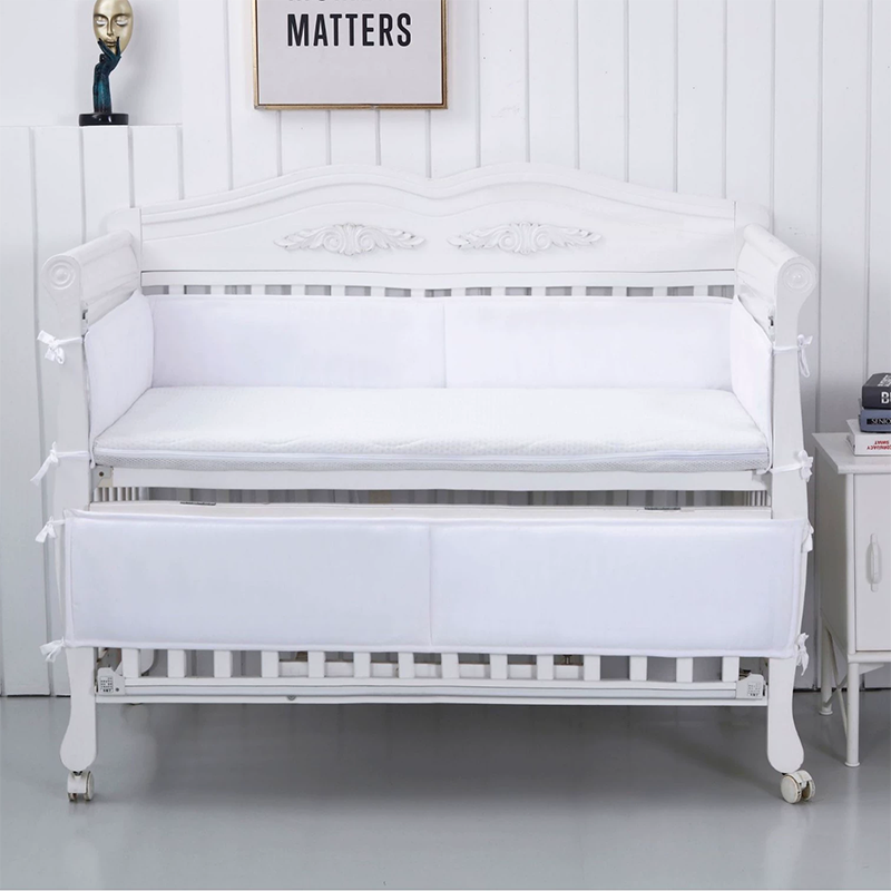 52x27 Inches Air Circulation Breathable 20mm Thick with Straps for Crib - Pure White, Grey, Navy, Pink, Yellow