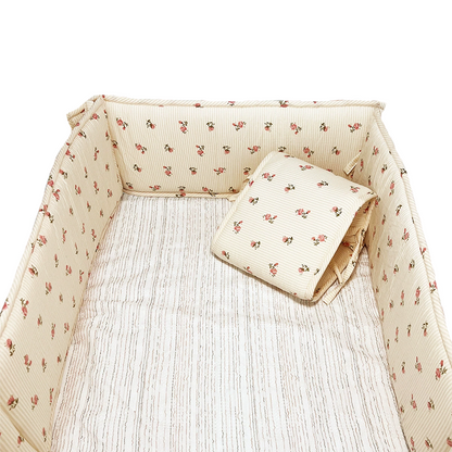 52x27 Inches Air Circulation Breathable 20mm Thick with Straps for Crib - Retro Flower