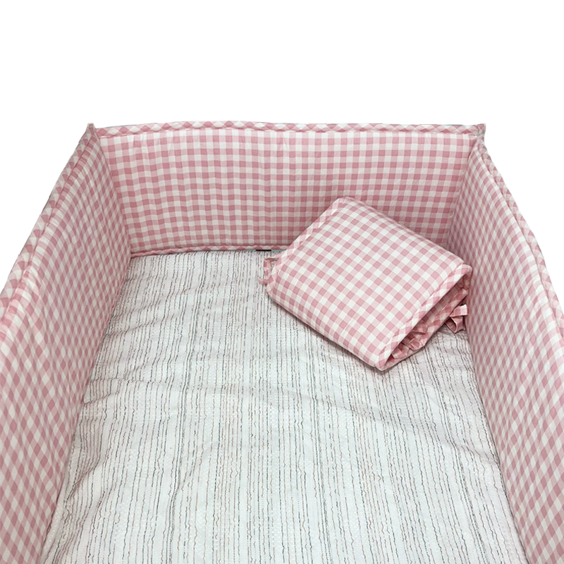 52x27 Inches Air Circulation Breathable 20mm Thick with Straps for Crib - Retro Pink Plaid