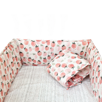 52x27 Inches Air Circulation Breathable 20mm Thick with Straps for Crib - Retro Strawberries