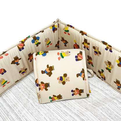 52x27 Inches Air Circulation Breathable 20mm Thick with Straps for Crib - Skateboard Bear