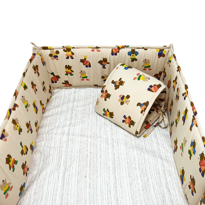 52x27 Inches Air Circulation Breathable 20mm Thick with Straps for Crib - Skateboard Bear