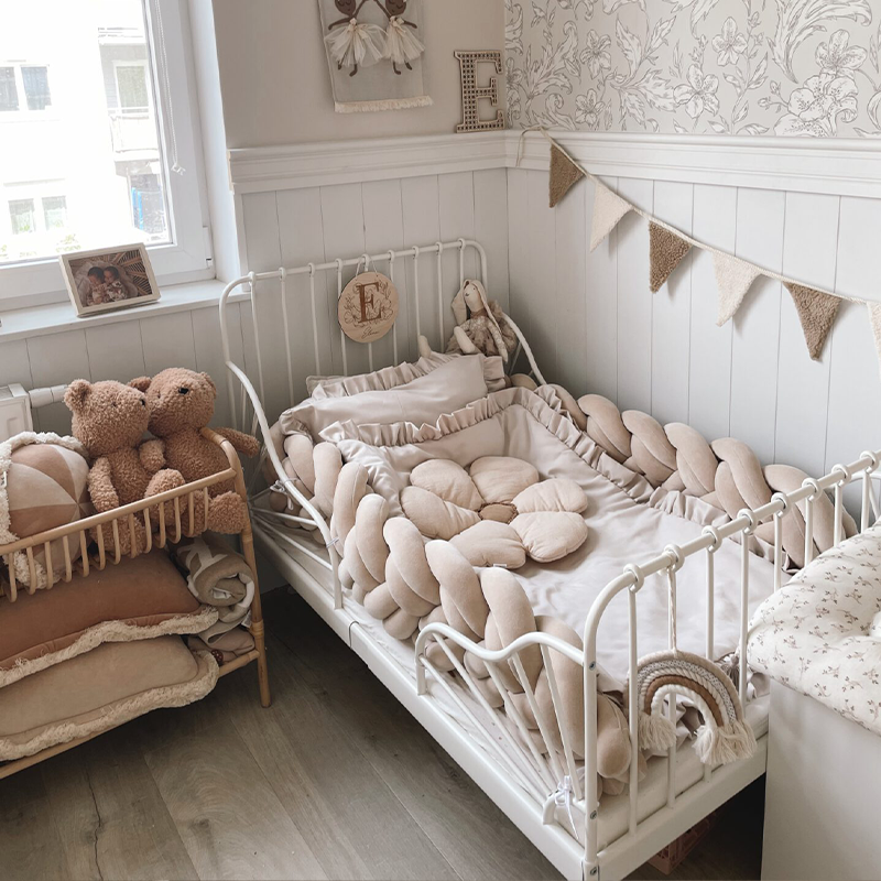 9 Inches Height Custom Handmade Bedding Long Cushion Crib Padding