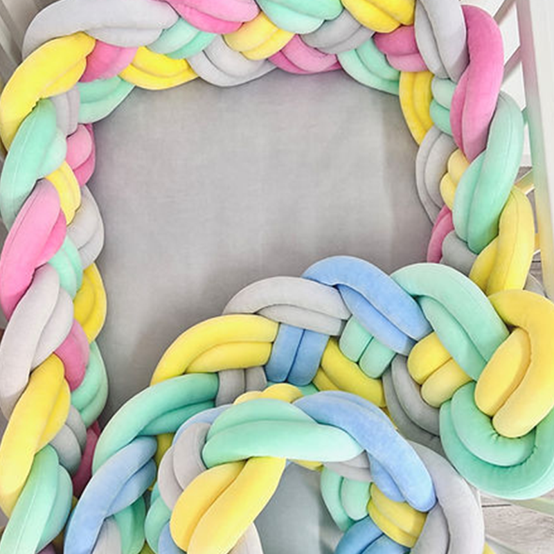 8-Knotted Custom Handmade Bedding Long Cushion Crib Padding