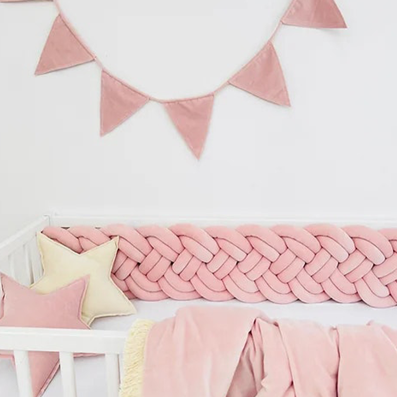 8-Knotted Custom Handmade Bedding Long Cushion Crib Padding