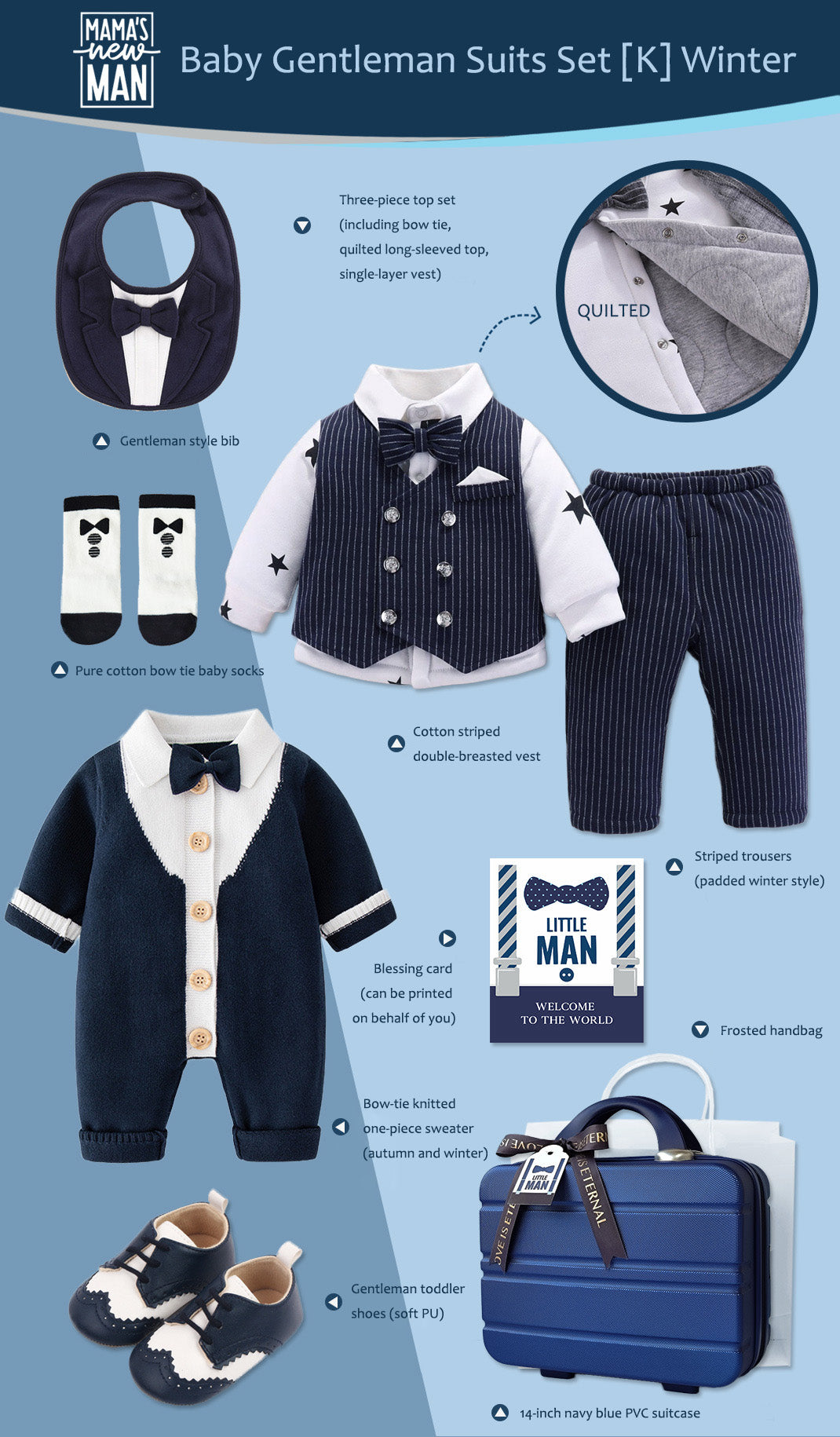 Gentleman Suits Newborn Gift Box 0-18M Baby Cloth Set