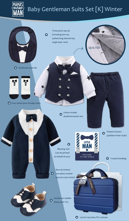 Gentleman Suits Newborn Gift Box 0-18M Baby Cloth Set