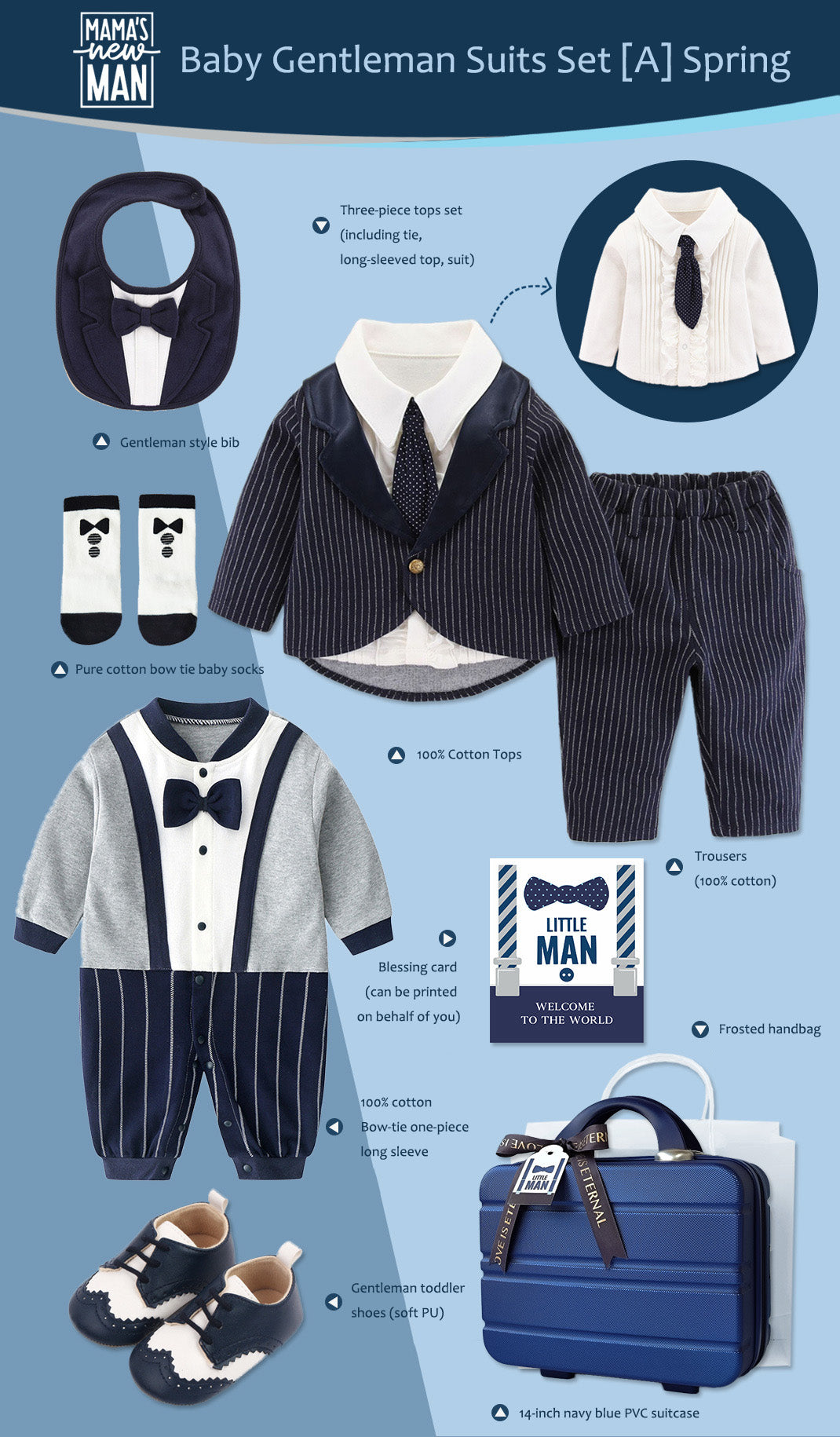 Gentleman Suits Newborn Gift Box 0-18M Baby Cloth Set