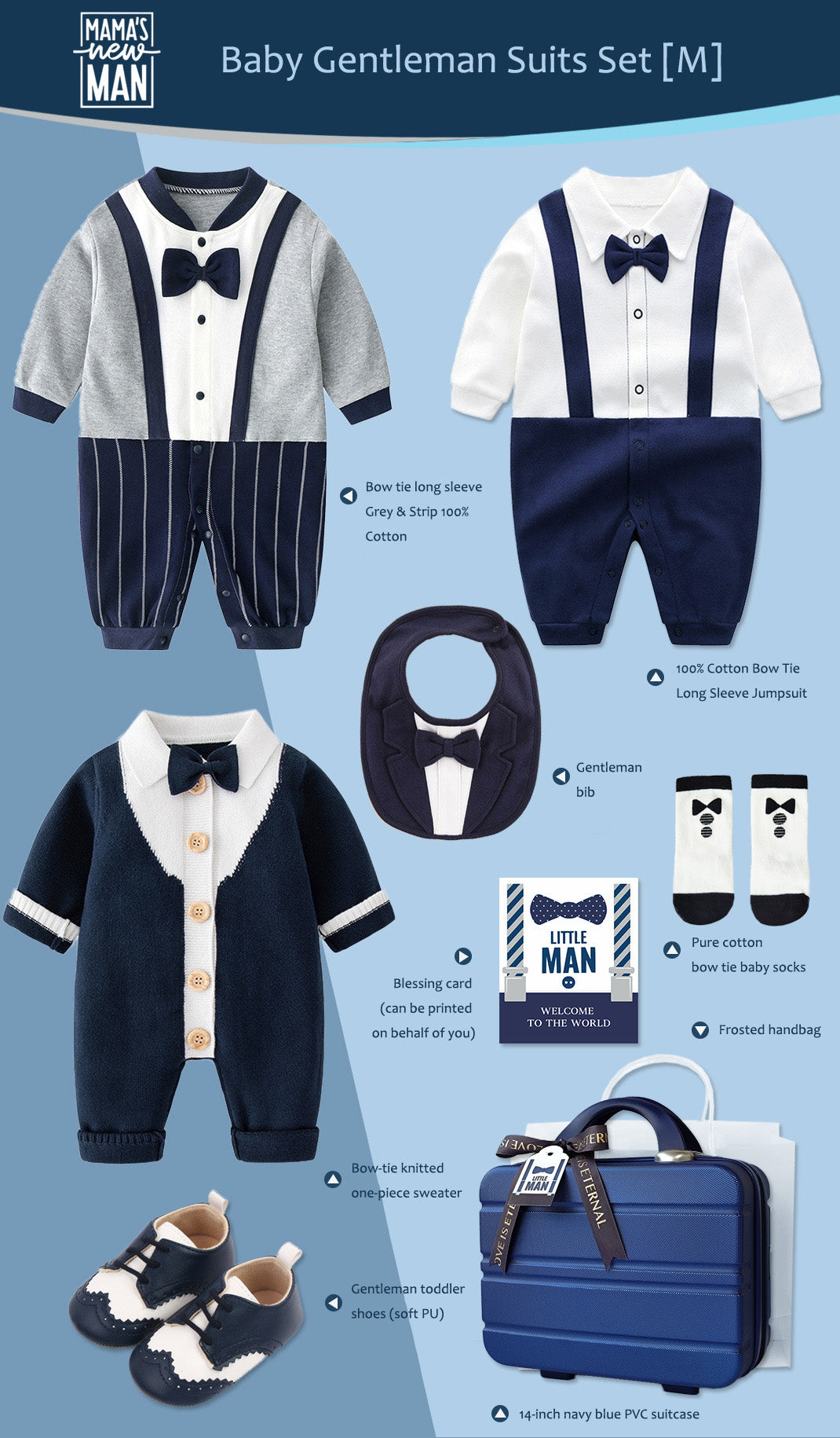 Gentleman Suits Newborn Gift Box 0-18M Baby Cloth Set