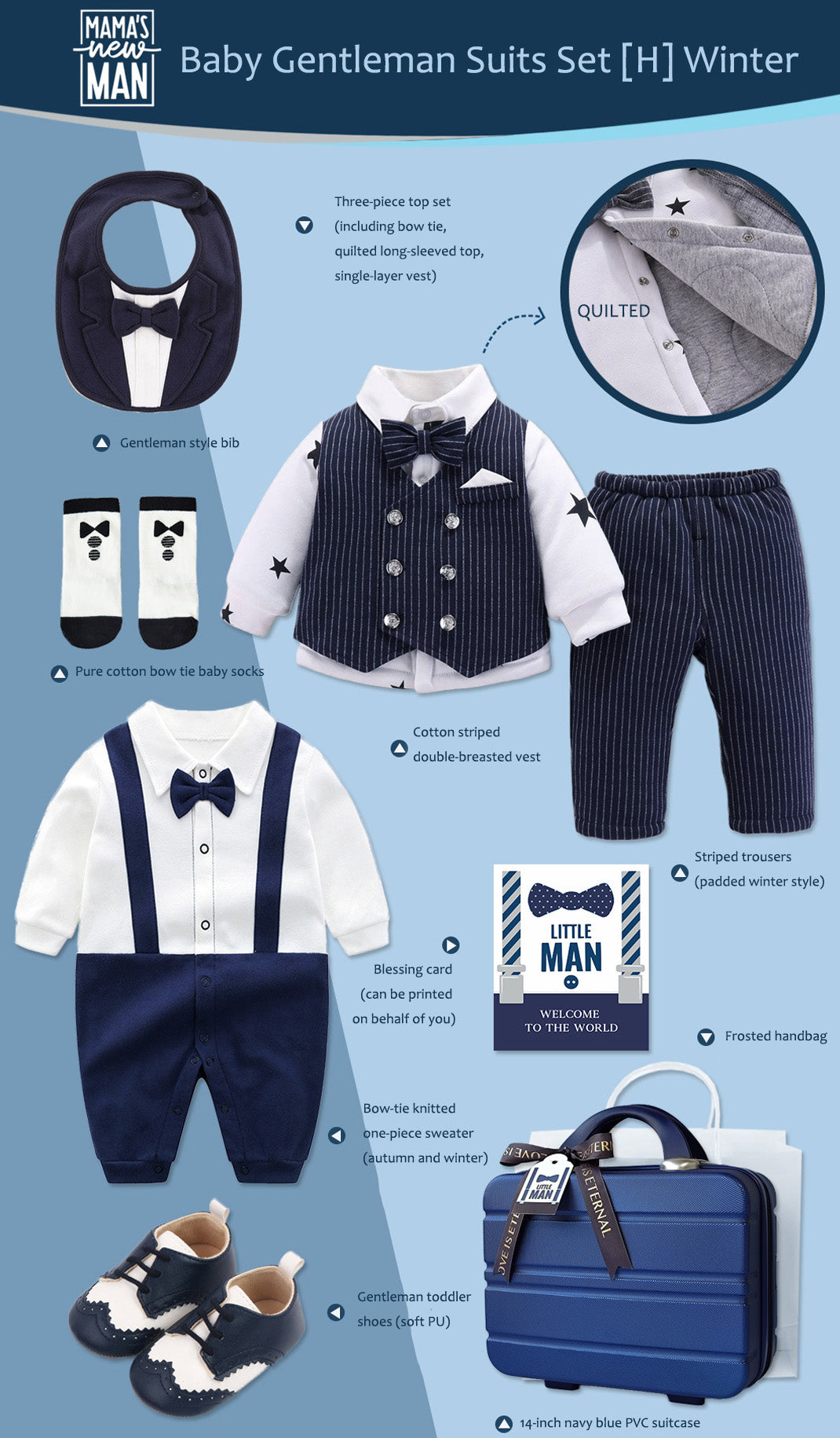 Gentleman Suits Newborn Gift Box 0-18M Baby Cloth Set