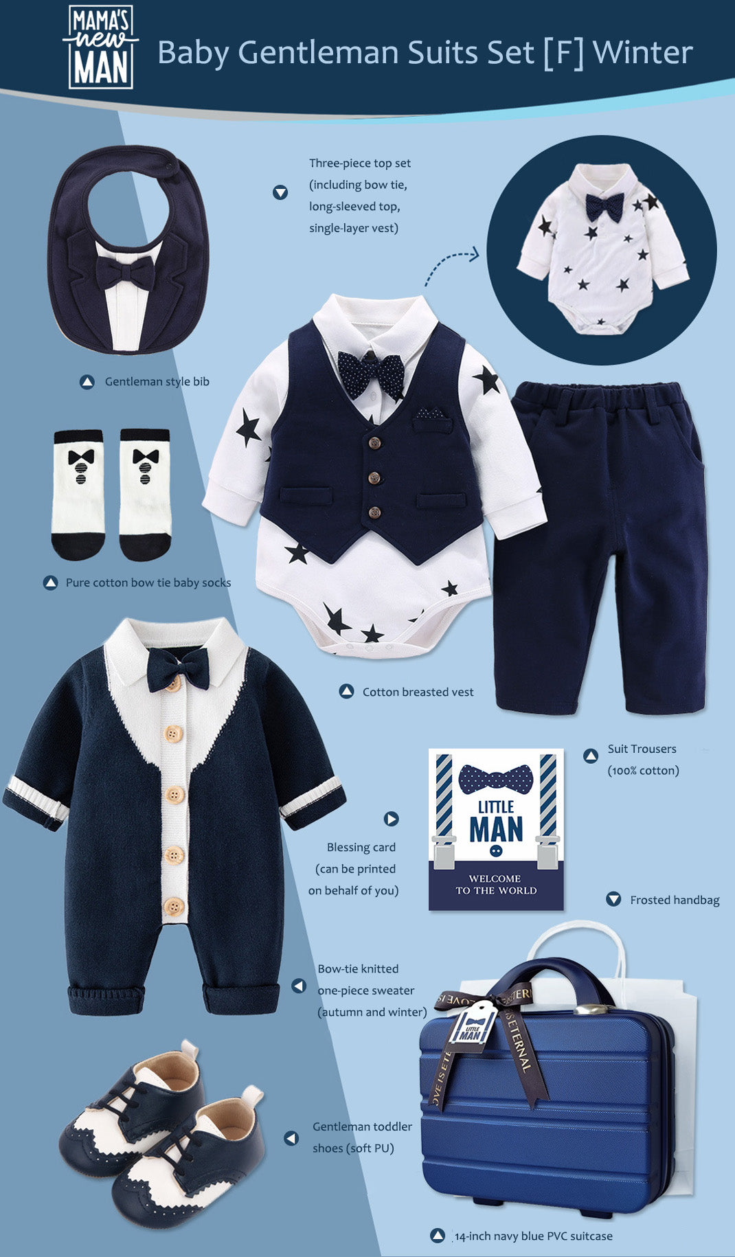Gentleman Suits Newborn Gift Box 0-18M Baby Cloth Set