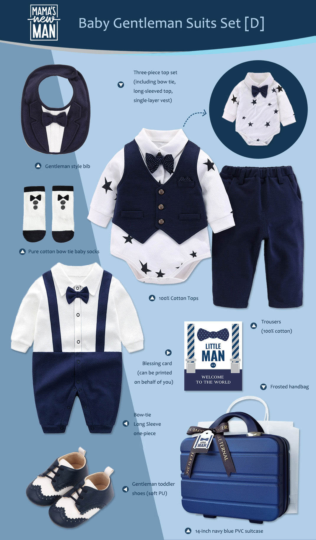 Gentleman Suits Newborn Gift Box 0-18M Baby Cloth Set