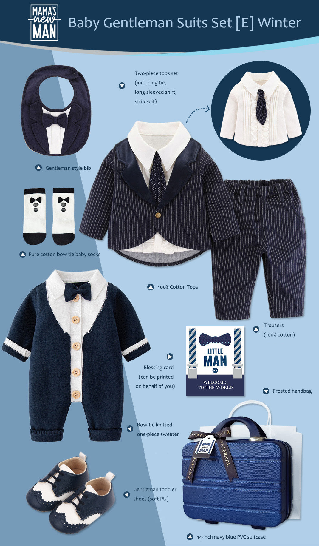 Gentleman Suits Newborn Gift Box 0-18M Baby Cloth Set