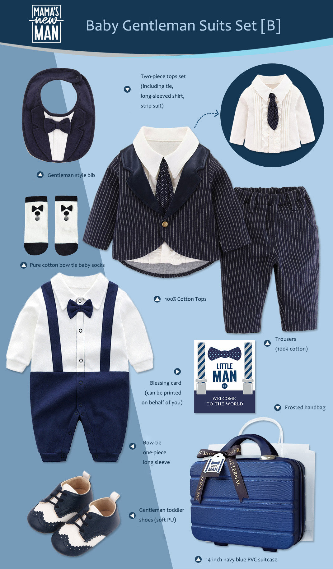 Gentleman Suits Newborn Gift Box 0-18M Baby Cloth Set
