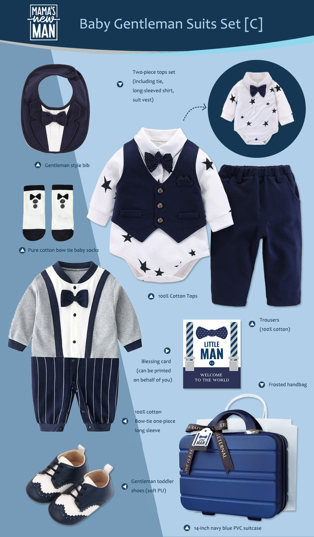 Gentleman Suits Newborn Gift Box 0-18M Baby Cloth Set