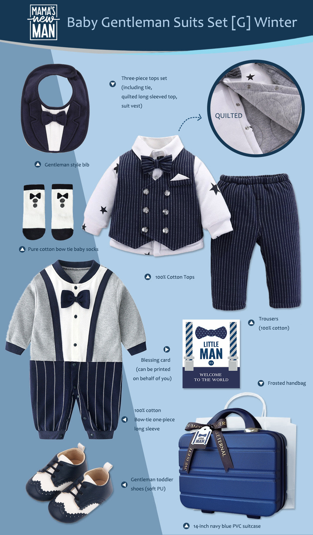 Gentleman Suits Newborn Gift Box 0-18M Baby Cloth Set