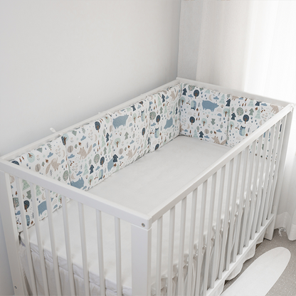 Baby Crib Around Cot Padding 6 Pieces 100% Cotton Set Soft Protective Cushions