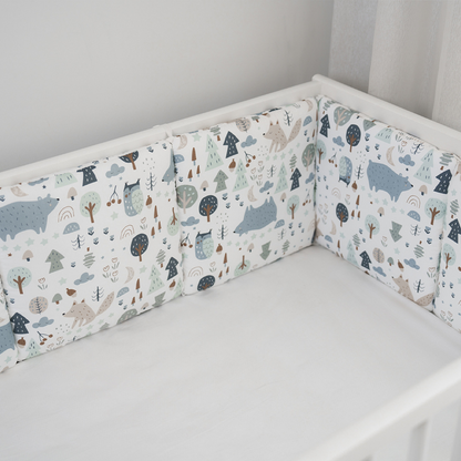 Baby Crib Around Cot Padding 6 Pieces 100% Cotton Set Soft Protective Cushions