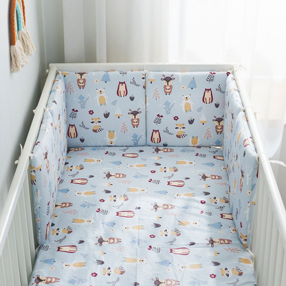 Baby Crib Around Cot Padding 6 Pieces 100% Cotton Set Soft Protective Cushions