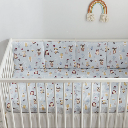 Baby Crib Around Cot Padding 6 Pieces 100% Cotton Set Soft Protective Cushions