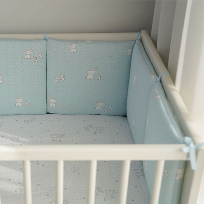 Baby Crib Around Cot Padding 6 Pieces 100% Cotton Set Soft Protective Cushions