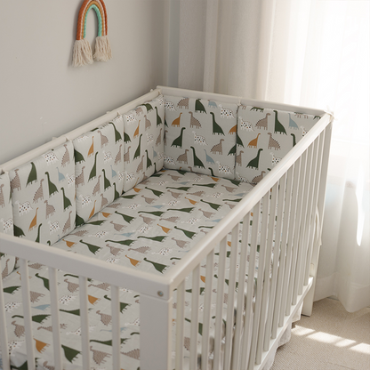 Baby Crib Around Cot Padding 6 Pieces 100% Cotton Set Soft Protective Cushions