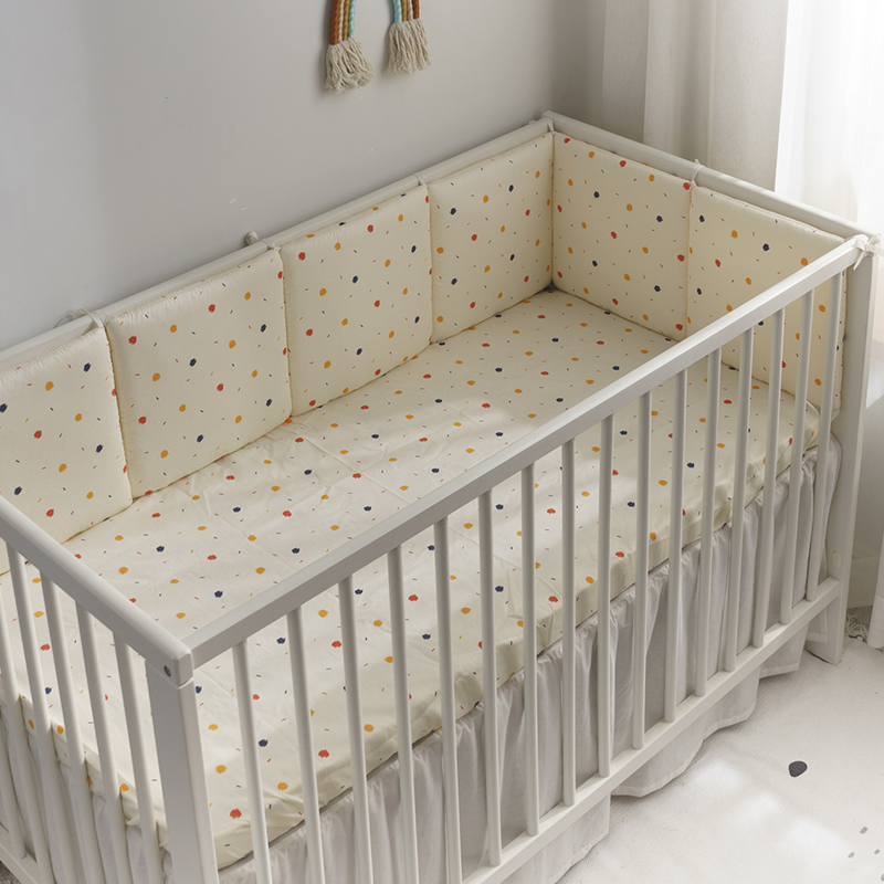 Baby Crib Around Cot Padding 6 Pieces 100% Cotton Set Soft Protective Cushions