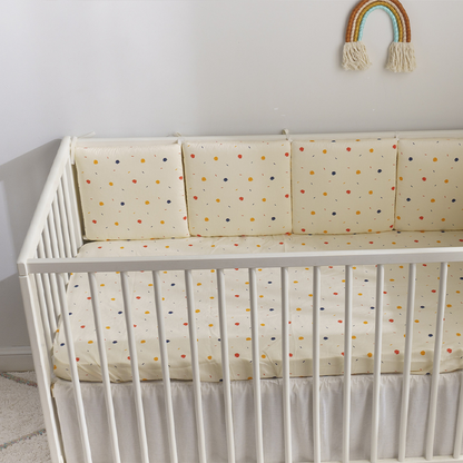 Baby Crib Around Cot Padding 6 Pieces 100% Cotton Set Soft Protective Cushions