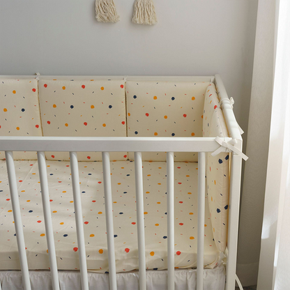 Baby Crib Around Cot Padding 6 Pieces 100% Cotton Set Soft Protective Cushions