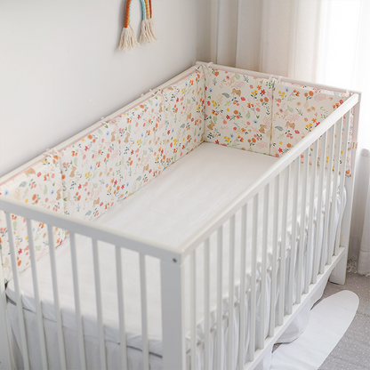 Baby Crib Around Cot Padding 6 Pieces 100% Cotton Set Soft Protective Cushions