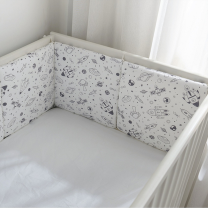 Baby Crib Around Cot Padding 6 Pieces 100% Cotton Set Soft Protective Cushions