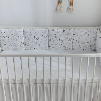 Baby Crib Around Cot Padding 6 Pieces 100% Cotton Set Soft Protective Cushions