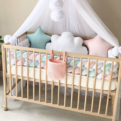 4-Knotted Custom Handmade Bedding Long Cushion Crib Padding