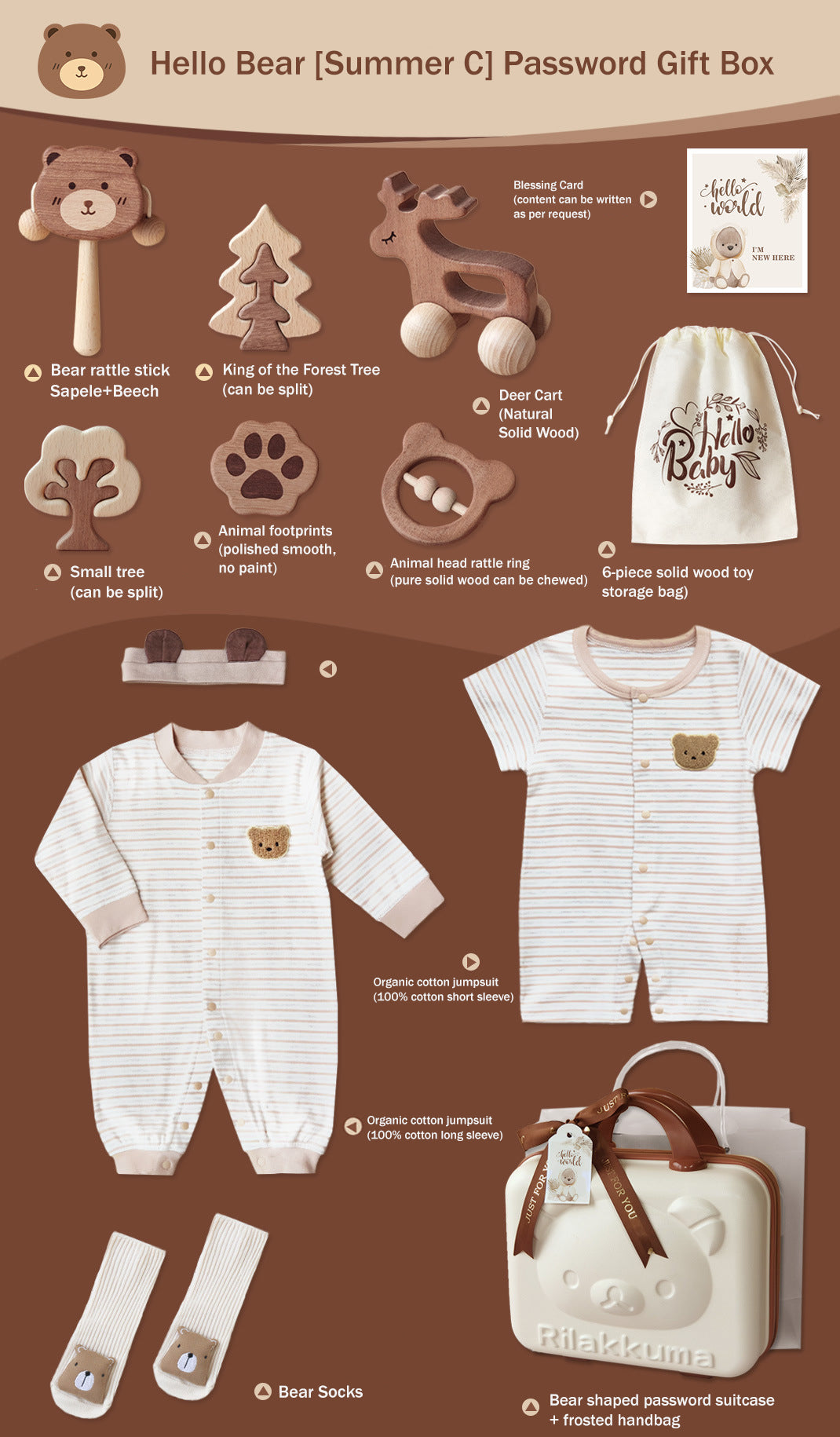 Bear Newborn Gift Box 0-18M Baby Jumpsuit Set