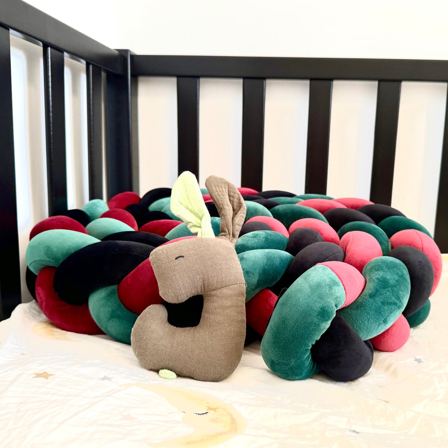 Bed Snake 3-Braided 158 Inches | 400cm Red, Black, Jade Green | Christmas Colors