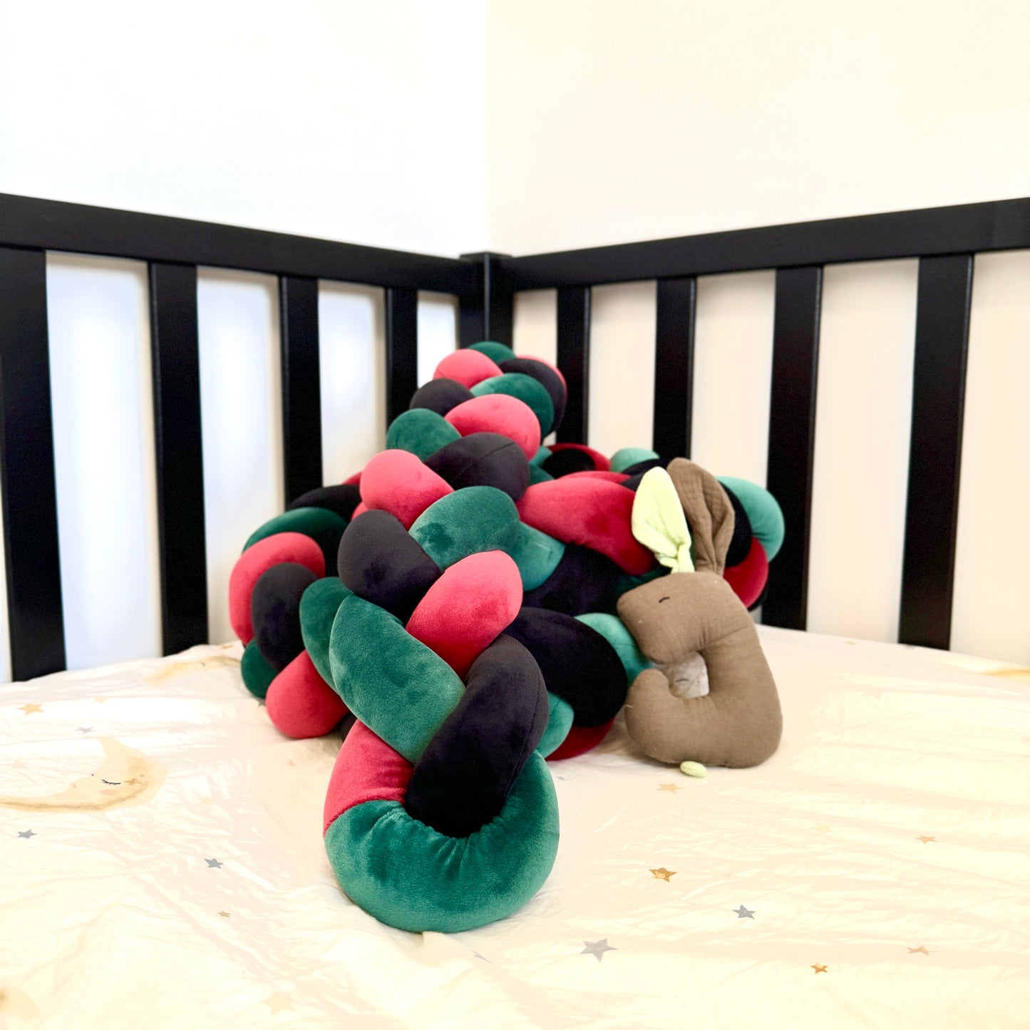 Bed Snake 3-Braided 158 Inches | 400cm Red, Black, Jade Green | Christmas Colors
