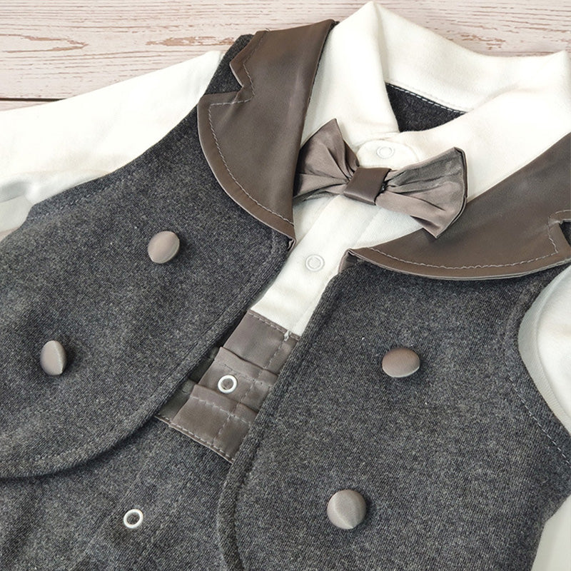 Black Gold Gentleman Suits Newborn Gift Box 0-18M Baby Cloth Set
