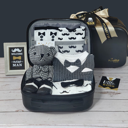 Black Gold Gentleman Suits Newborn Gift Box 0-18M Baby Cloth Set