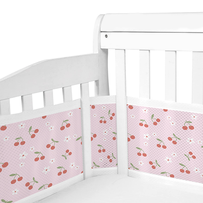 2 Pieces Set of Breathable Mesh Crib Liner for Baby Crib